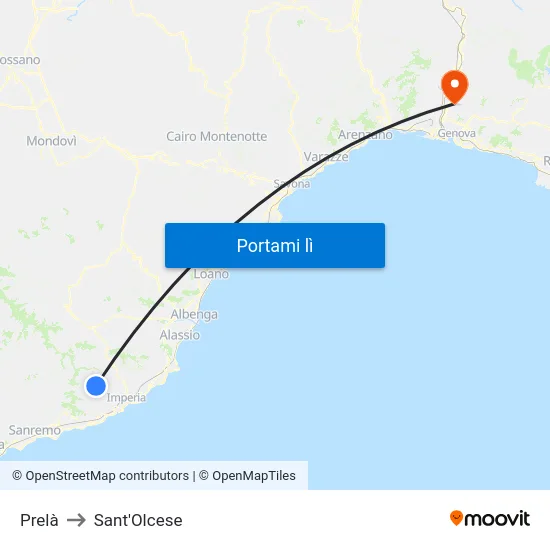 Prelà to Sant'Olcese map