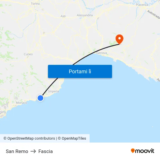 San Remo to Fascia map