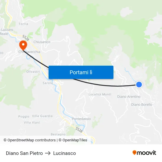 Diano San Pietro to Lucinasco map