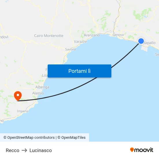 Recco to Lucinasco map