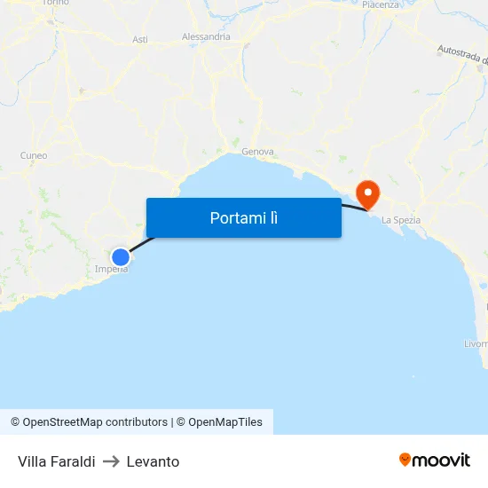 Villa Faraldi to Levanto map