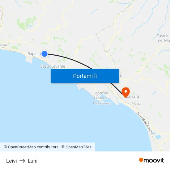 Leivi to Luni map