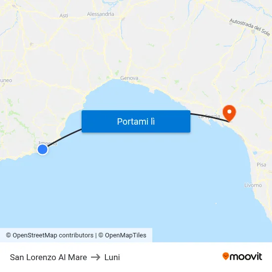 San Lorenzo Al Mare to Luni map