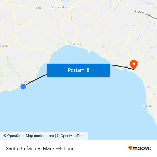 Santo Stefano Al Mare to Luni map