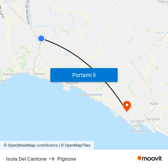 Isola Del Cantone to Pignone map
