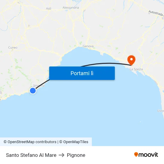 Santo Stefano Al Mare to Pignone map