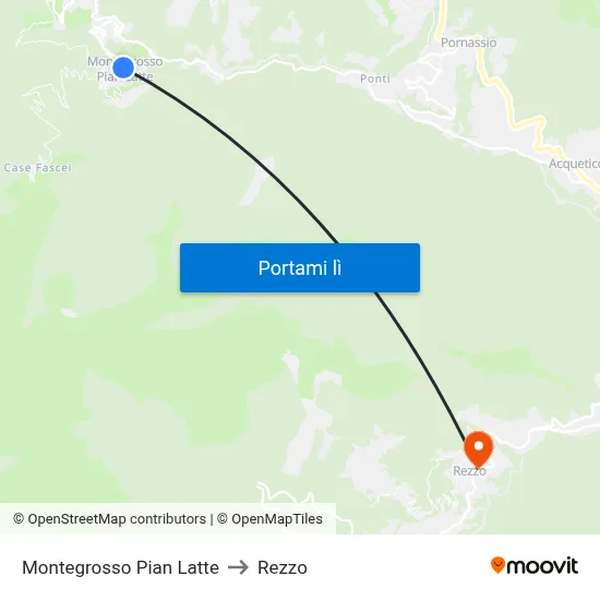 Montegrosso Pian Latte to Rezzo map