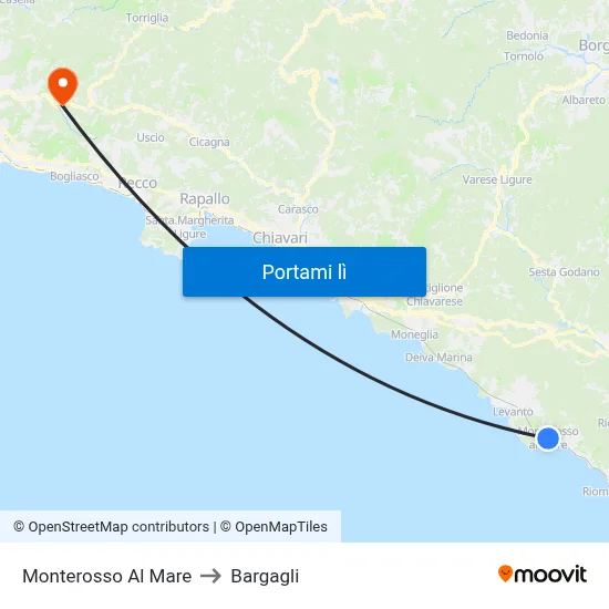 Monterosso Al Mare to Bargagli map