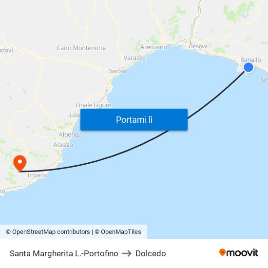 Santa Margherita L.-Portofino to Dolcedo map