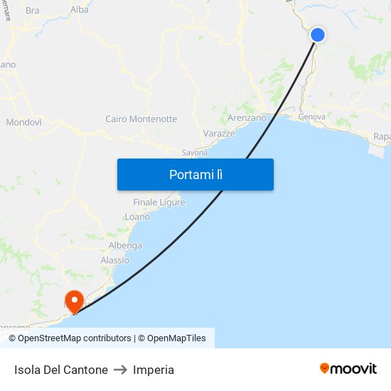 Isola Del Cantone to Imperia map