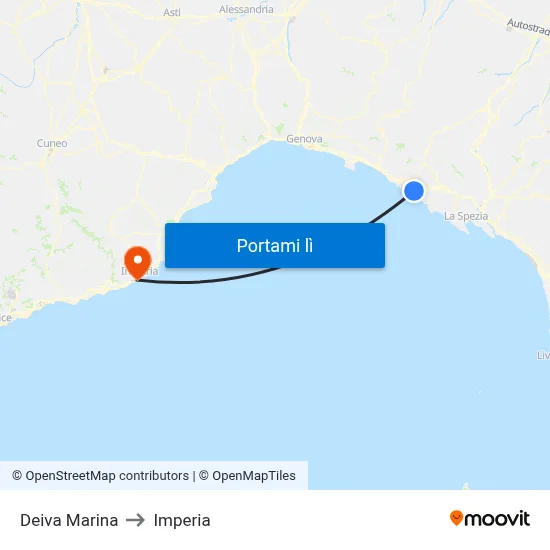 Deiva Marina to Imperia map