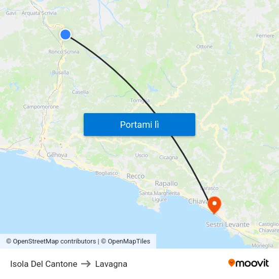 Isola Del Cantone to Lavagna map