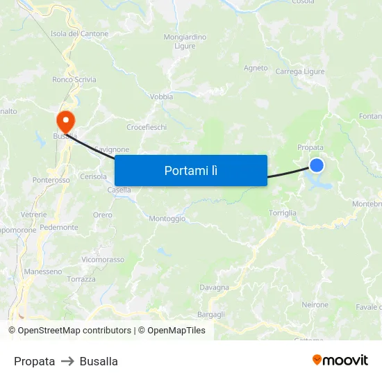 Propata to Busalla map