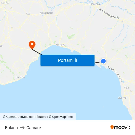 Bolano to Carcare map