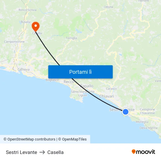 Sestri Levante to Casella map