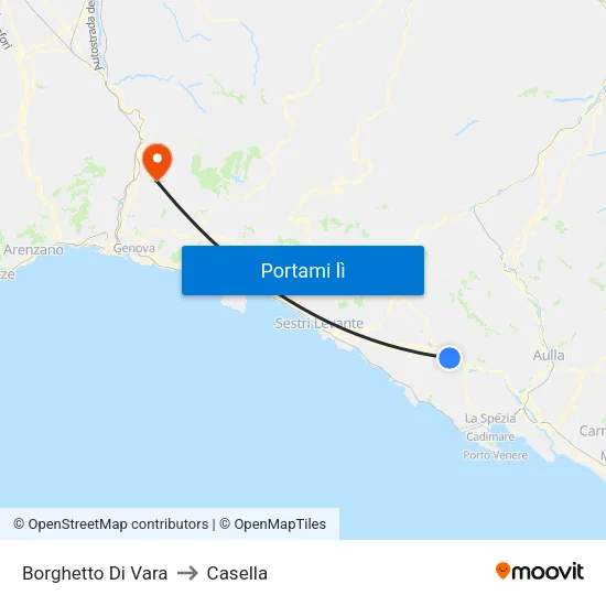 Borghetto Di Vara to Casella map