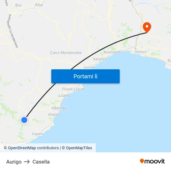 Aurigo to Casella map