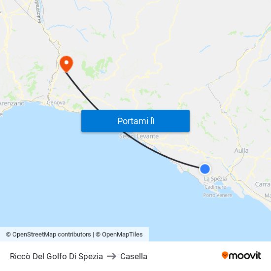 Riccò Del Golfo Di Spezia to Casella map