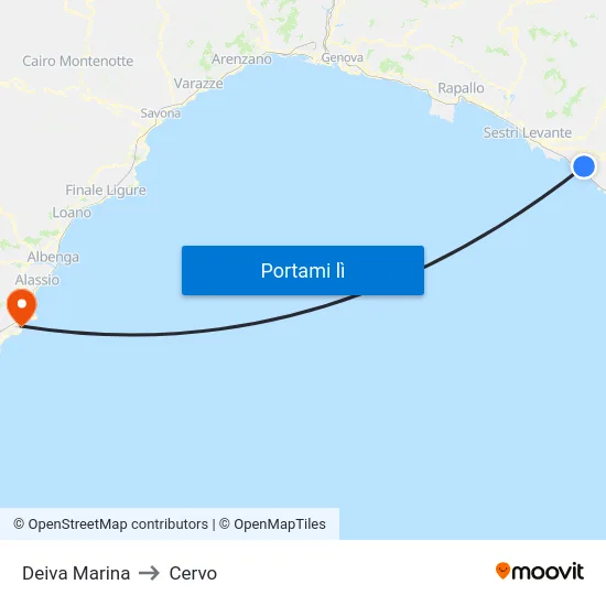 Deiva Marina to Cervo map