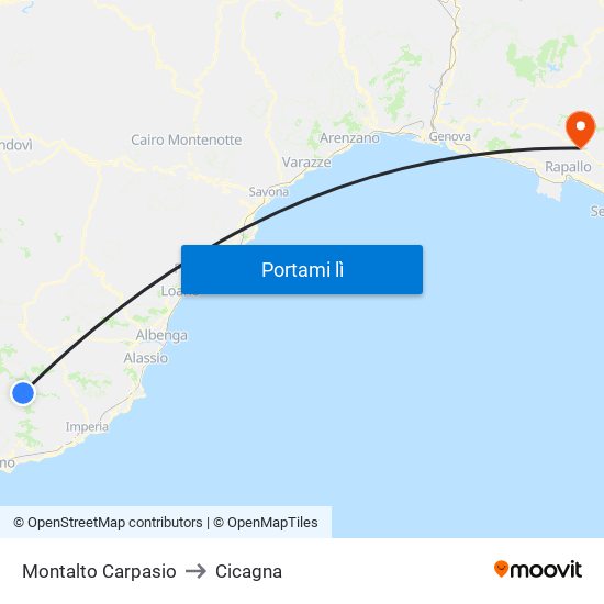 Montalto Carpasio to Cicagna map