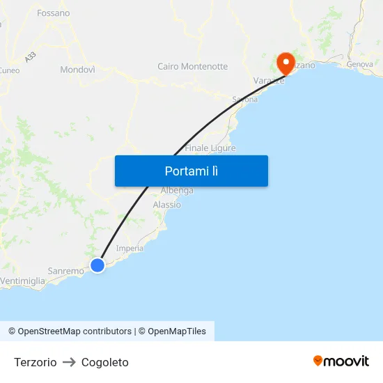 Terzorio to Cogoleto map