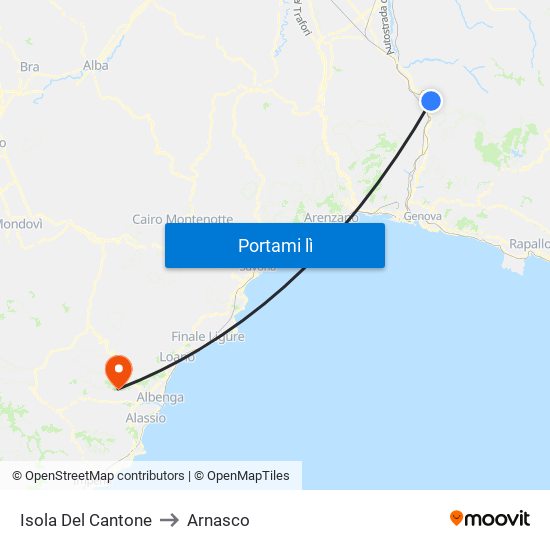 Isola Del Cantone to Arnasco map