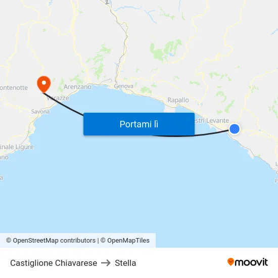 Castiglione Chiavarese to Stella map