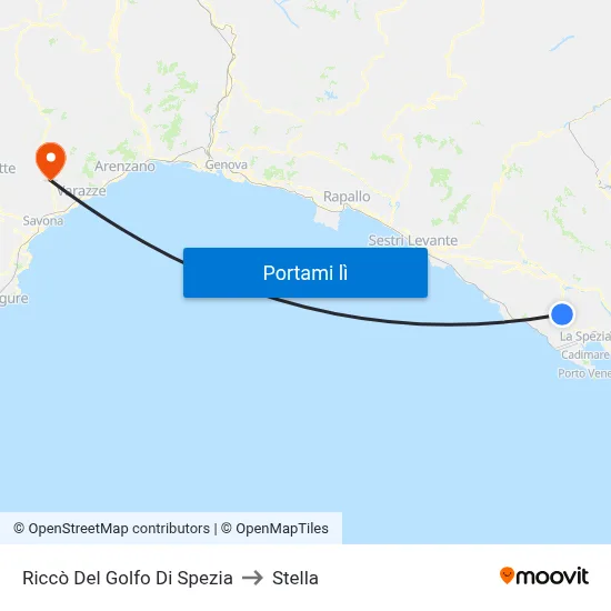 Riccò Del Golfo Di Spezia to Stella map