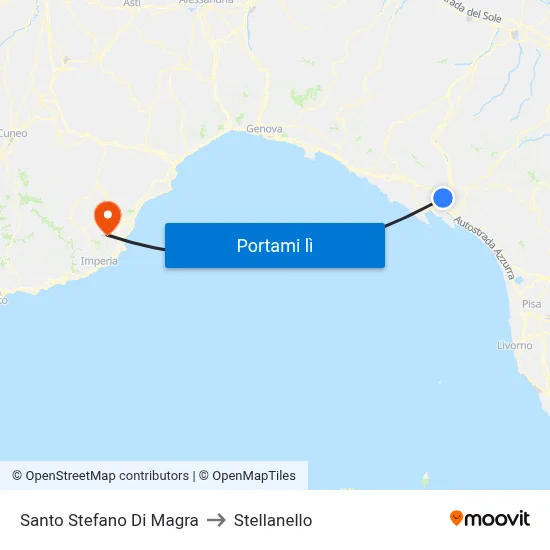 Santo Stefano Di Magra to Stellanello map