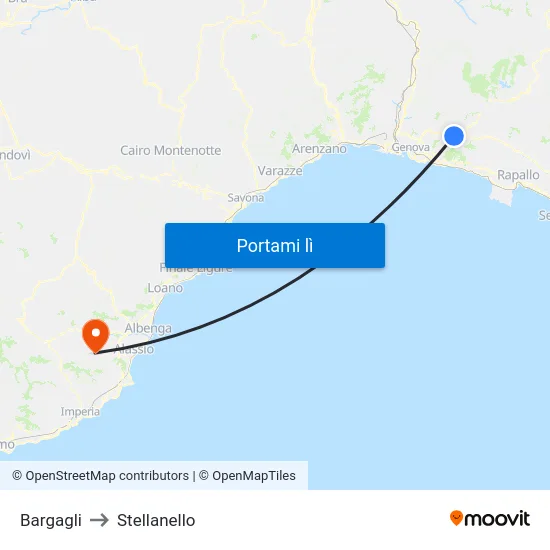 Bargagli to Stellanello map