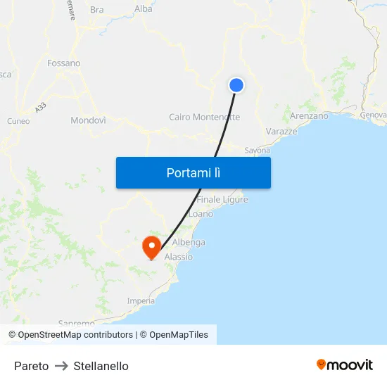 Pareto to Stellanello map