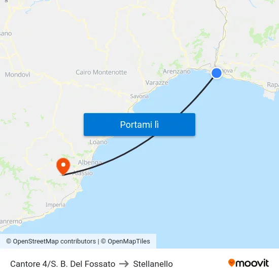 Cantore 4/S. B. Del Fossato to Stellanello map