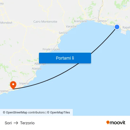 Sori to Terzorio map