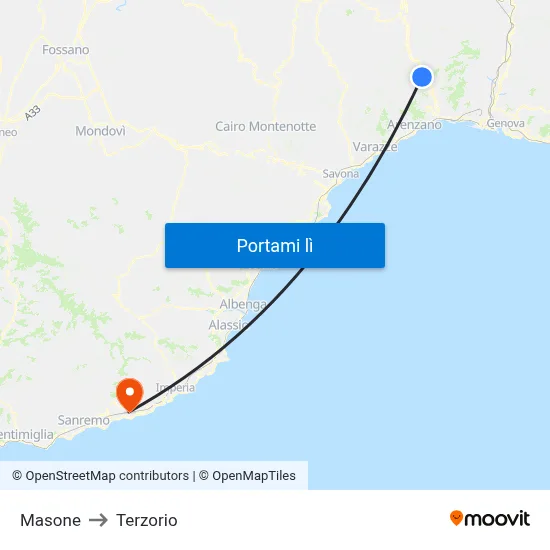 Masone to Terzorio map