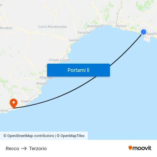Recco to Terzorio map