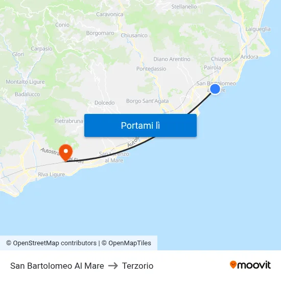 San Bartolomeo Al Mare to Terzorio map