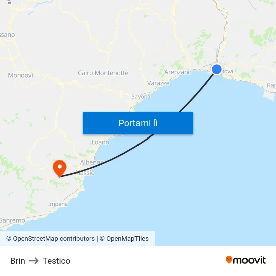 Brin to Testico map