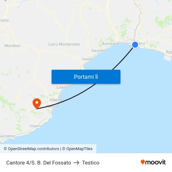 Cantore 4/S. B. Del Fossato to Testico map