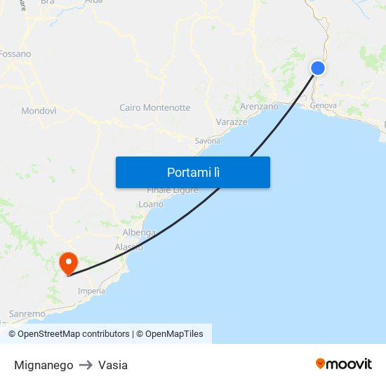 Mignanego to Vasia map