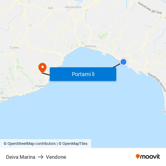 Deiva Marina to Vendone map