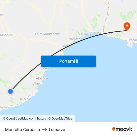 Montalto Carpasio to Lumarzo map