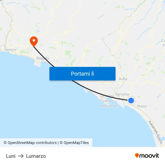 Luni to Lumarzo map