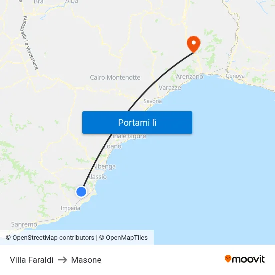 Villa Faraldi to Masone map