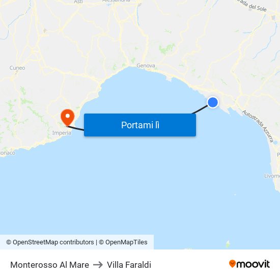 Monterosso Al Mare to Villa Faraldi map