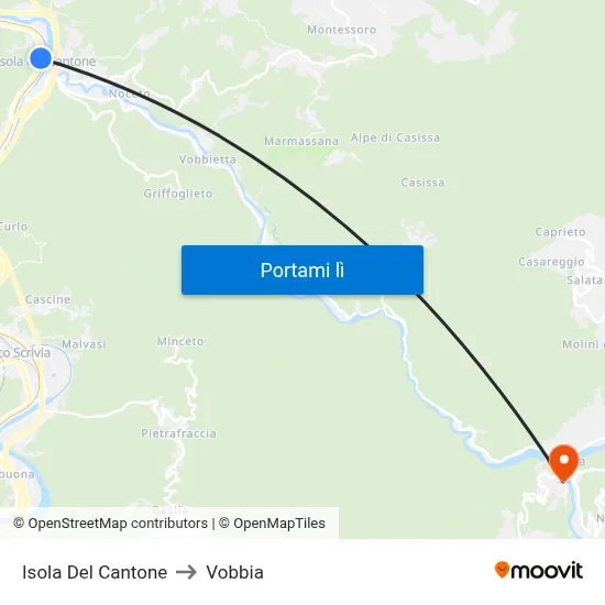 Isola Del Cantone to Vobbia map