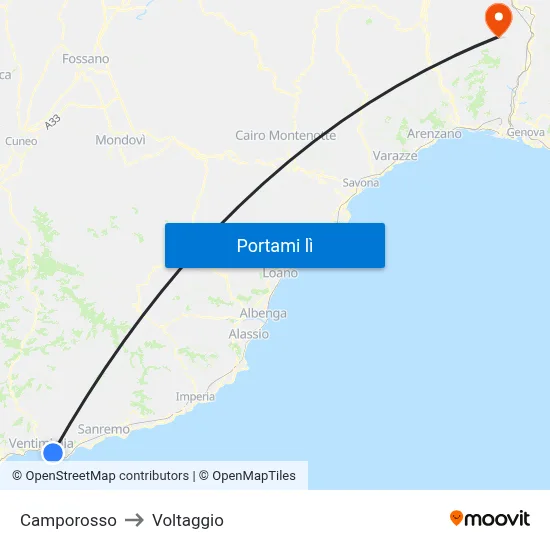 Camporosso to Voltaggio map