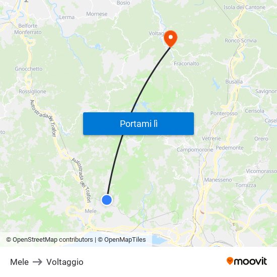 Mele to Voltaggio map