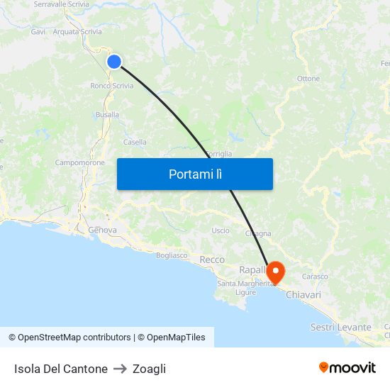 Isola Del Cantone to Zoagli map