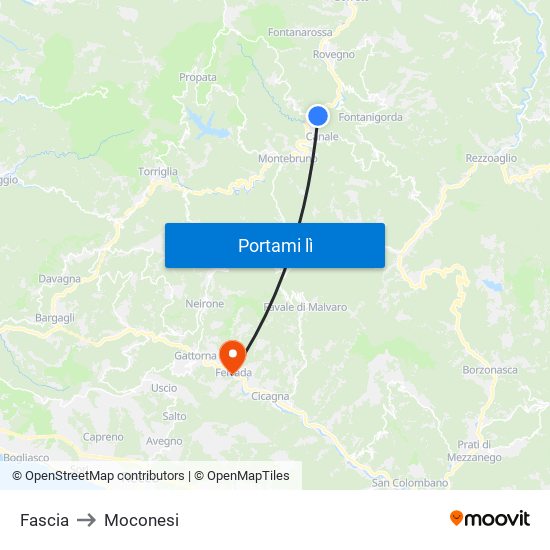 Fascia to Moconesi map