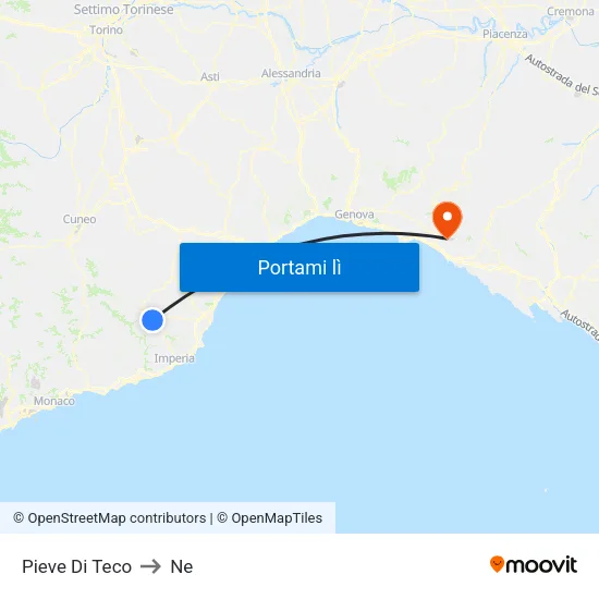 Pieve Di Teco to Ne map